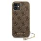 Preview: Guess Luxus Schutzhülle Back Case iPhone 12 mini 4G Charms Collection braun