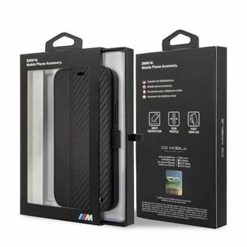 BMW Etui Luxus Book Case M Collection Carbon Stripe iPhone 12 Pro Max schwarz