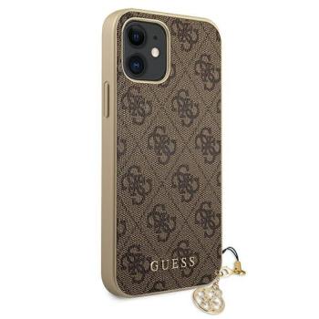 Guess Luxus Schutzhülle Back Case iPhone 12 mini 4G Charms Collection braun