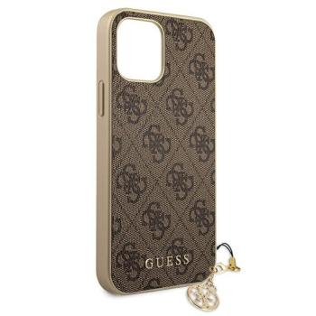 Guess Luxus Schutzhülle Back Case iPhone 12 mini 4G Charms Collection braun