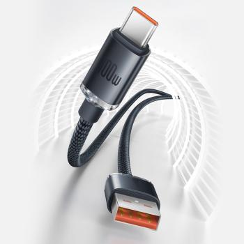 Baseus Crystal Shine Schnelllade-Datenkabel USB-C 100W Super Charge schwarz