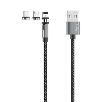 Dudao Magnetisches USB-Kabel Lightning / USB Typ C / Micro-USB Ladekabel 3A 1m