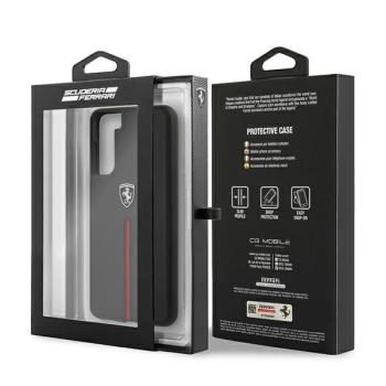 Ferrari Hardcase Schutzhülle Off Track Leder Nylonstreifen für S21+ Plus schwarz