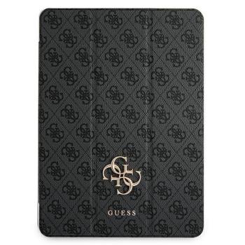 Guess 4G Kollektion Luxus Schutzhülle Buchcover für iPad 12.9" 2021 grau/schwarz