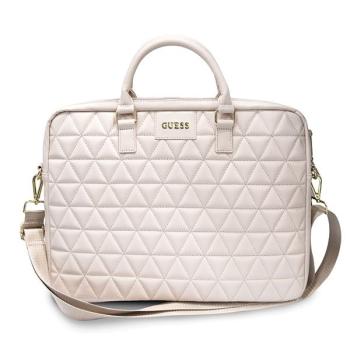 GUESS Luxus Laptop Bag Tasche Damentasche - Quilted bis 16“ Zoll Pink