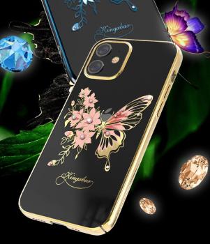 Kingxbar Butterfly Schutzhülle mit Swarovski-Kristallen iPhone 12 mini Gold
