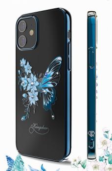 Kingxbar Butterfly Schutzhülle mit Swarovski-Kristallen iPhone 12 mini Blau