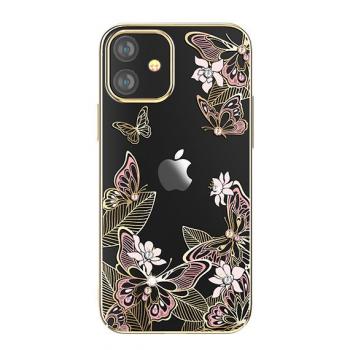 Kingxbar Butterfly Schutzhülle mit Swarovski-Kristallen iPhone 12 mini Rosa