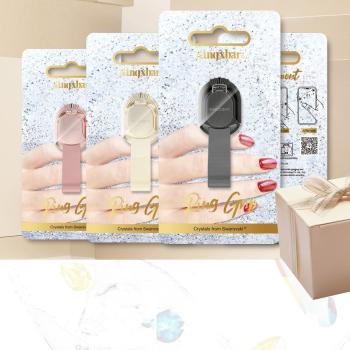 Kingxbar Princess Series Ring, Swarovski Kristalle, Halterung für Smartphones schwarz Gold