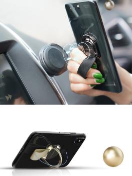 Kingxbar Princess Series Ring, Swarovski Kristalle, Halterung für Smartphones schwarz Gold