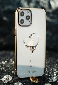 Kingxbar Wish Schutzhülle mit Swarovski-Kristallen für iPhone 12/12 Pro gold