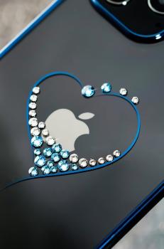 Kingxbar Wish Schutzhülle mit Swarovski-Kristallen für iPhone 12 Pro Max blau