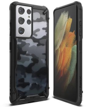 Ringke Fusion X Panzer Handyhülle Case Samsung Galaxy S21 Ultra Camo schwarz