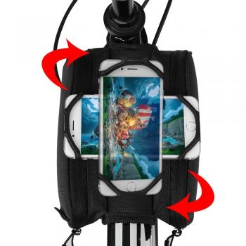 Wozinsky Fahrradtasche Rahmentasche Handyhalter Smartphone max 6,5 Zoll 1,5L sw