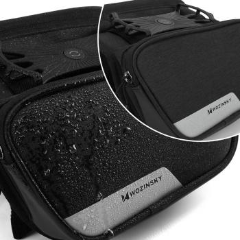 Wozinsky Fahrradtasche Rahmentasche Handyhalter Smartphone max 6,5 Zoll 1,5L sw