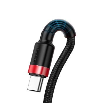 Baseus Cafule USB TypC Kabel 40W schnell laden 3A QC 3.0 1m rot schwarz