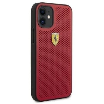 Ferrari rotes Hardcase Schutzhülle On Track Perforiert für iPhone 12 mini (5,4")