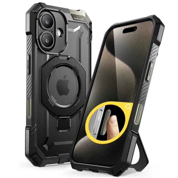 Supcase UB Grip iPhone 16 (6,1") Robuste MagSafe Hülle Handyhülle schwarz