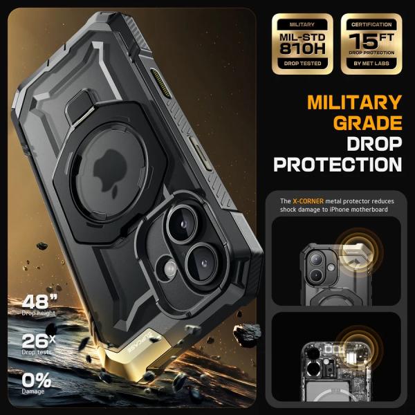 Supcase UB Grip iPhone 16 (6,1") Robuste MagSafe Hülle Handyhülle schwarz