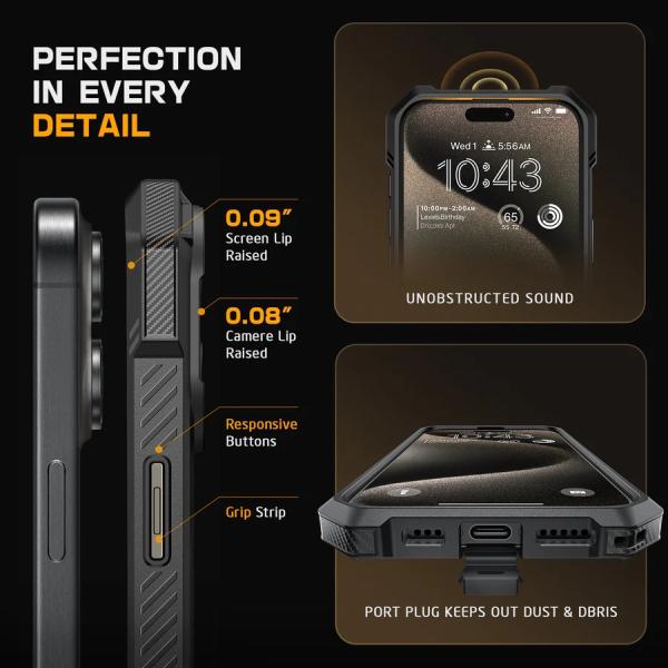Supcase UB Grip iPhone 16 (6,1") Robuste MagSafe Hülle Handyhülle schwarz