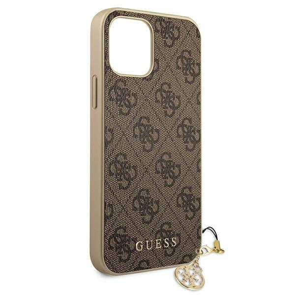 Guess Luxus Schutzhülle Back Case iPhone 12 mini 4G Charms Collection braun