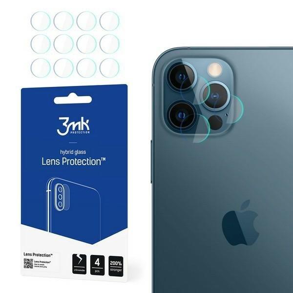 4x 3MK Lens Protect Kamera Objektivschutz 0,2mm 7H für iPhone 12 Pro transparent