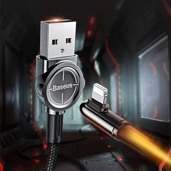 Baseus Mobile Game Spiel Ladekabel Datenkabel USB / Lightning 2.4A schwarz