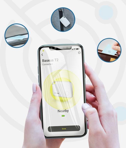 Baseus T2 Intelligenter Mini Schlüsselfinder blau