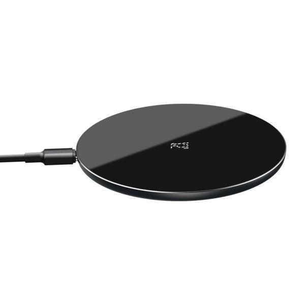 Baseus schnelles kabelloses Qi Ladegerät 15 W + USB Typ C Kabel schwarz