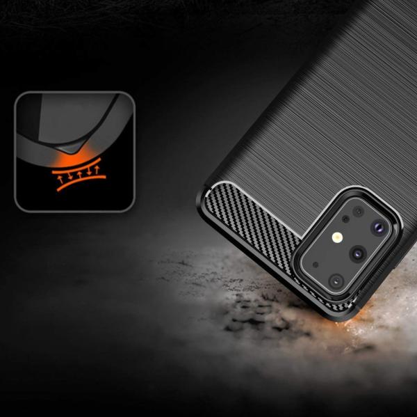Carbon Case Flexibel Handyhülle TPU Schutzhülle für Samsung Galaxy S20 schwarz