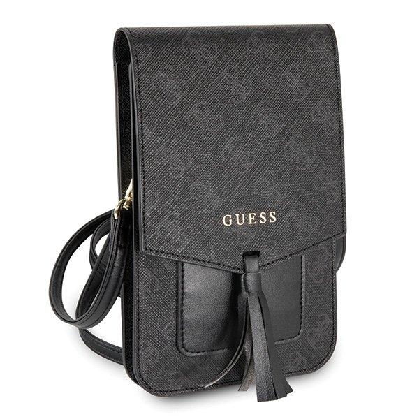 Guess Stilvolle Luxus Handtasche Tasche mit Innentaschen Fächer schwarz 4G