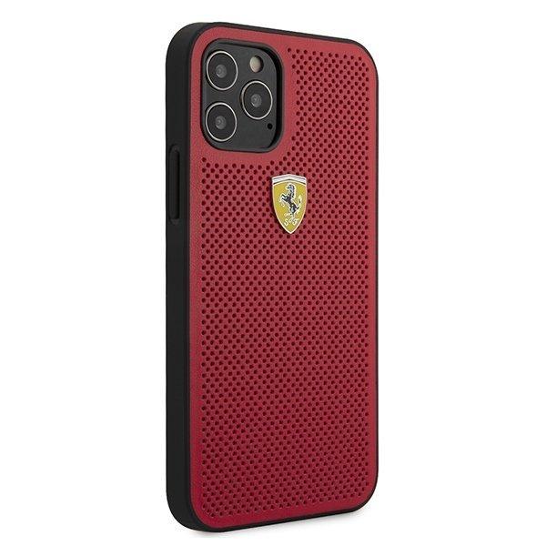Ferrari rotes Hardcase Schutzhülle On Track Perforiert für iPhone 12 / 12 Pro