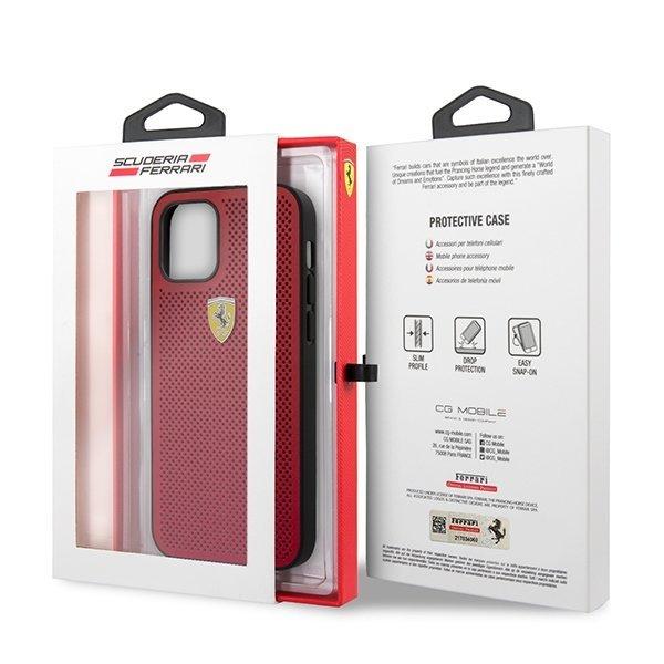 Ferrari rotes Hardcase Schutzhülle On Track Perforiert für iPhone 12 / 12 Pro