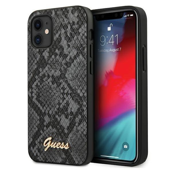 Guess Python Collection Luxus Hardcase Schutzhülle für iPhone 12 mini schwarz