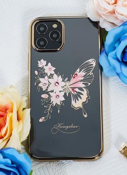 Kingxbar Butterfly Schutzhülle mit Swarovski-Kristallen iPhone 12 mini Gold
