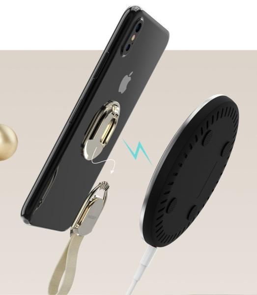 Kingxbar Princess Series Ring, Swarovski Kristalle, Halterung für Smartphones schwarz Gold