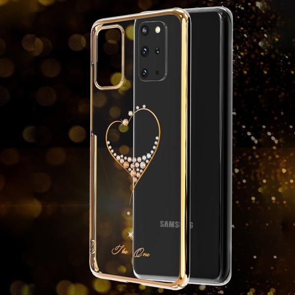 Kingxbar Wish Schutzhülle original Swarovski-Kristalle Samsung Galaxy S20+ silber gold
