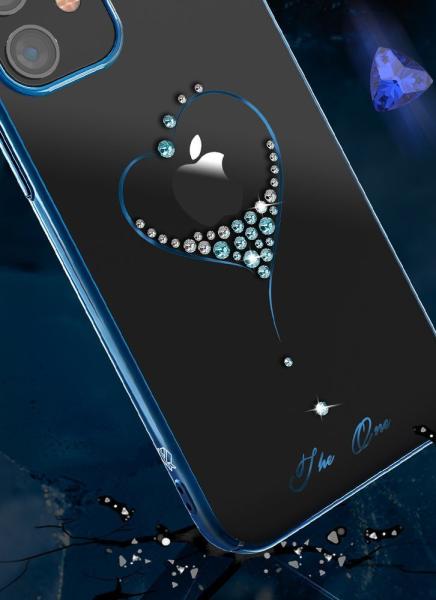 Kingxbar Wish Schutzhülle mit Swarovski-Kristallen für iPhone 12 / 12 Pro blau