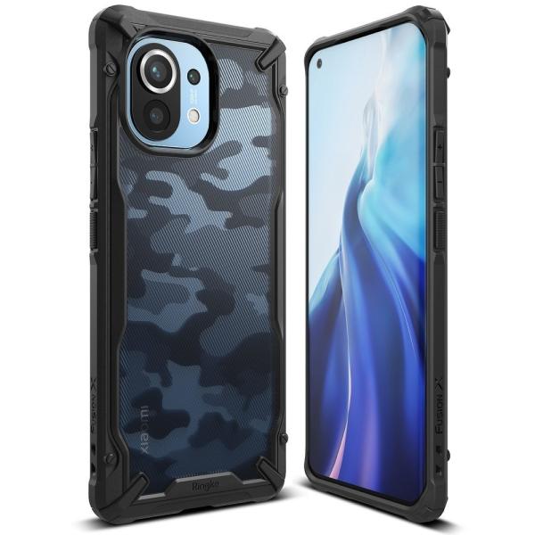 Ringke Fusion X Robuste Schutzhülle mit TPU Rahmen für Xiaomi Mi 11 camo schwarz