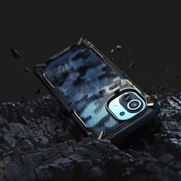 Ringke Fusion X Robuste Schutzhülle mit TPU Rahmen für Xiaomi Mi 11 camo schwarz