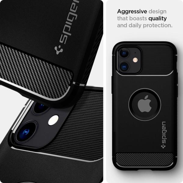 Spigen Rugged Armor Back Case Schutzhülle für iPhone 12 Mini schwarz matt
