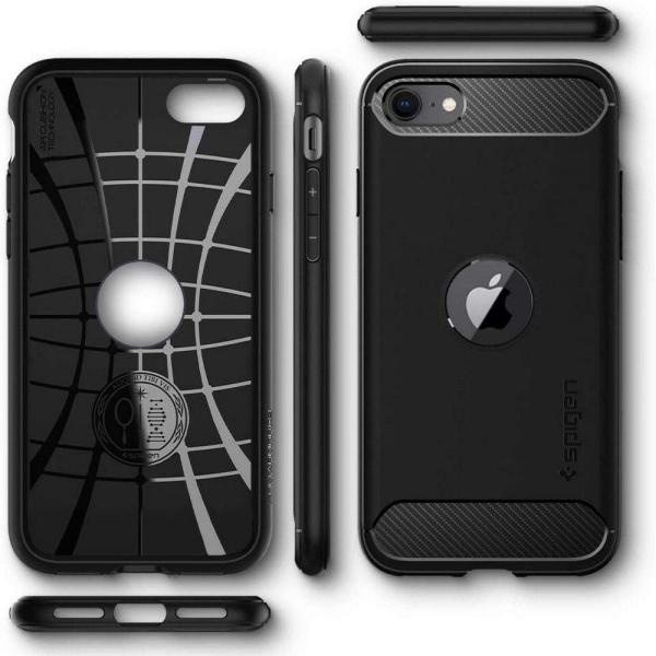 Spigen Rugged Armor Back Case Schutzhülle für iPhone Se 2020 schwarz