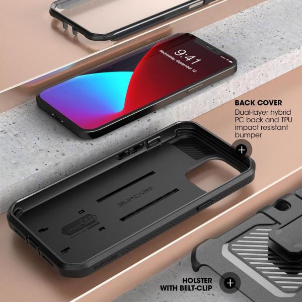 Supcase Unicorn Beetle Pro Panzer Schutzhülle iPhone 12 Pro Max (6,7") schwarz