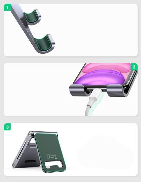 Ugreen Folding Stand Faltbarer Luxus Telefon und Tabletständer grau