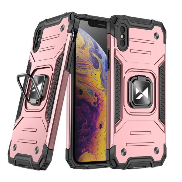 Wozinsky Ring Armor robuste Handyhülle Hard Case für iPhone X / XS rosa
