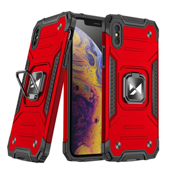 Wozinsky Ring Armor robuste Handyhülle Hard Case für iPhone X / XS rot