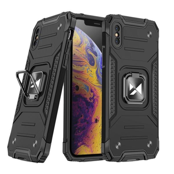 Wozinsky Ring Armor robuste Handyhülle Hard Case für iPhone X / XS schwarz
