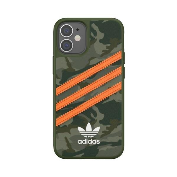Adidas OR Moulded PU FW20 3 Streifen Snap Case Hülle iPhone 12 mini Camo grün