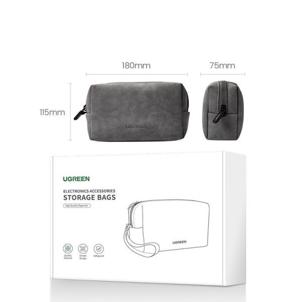 Ugreen Luxus Kosmetikerin Tasche für Kleinigkeiten und Mobile Geräte grau