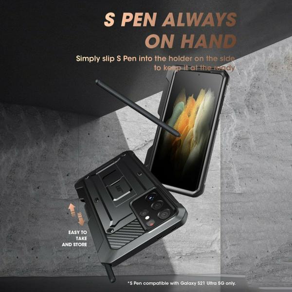 Supcase UB Pro Panzer Schutzhülle Samsung Galaxy S21 Ultra S-Pen Holder schwarz